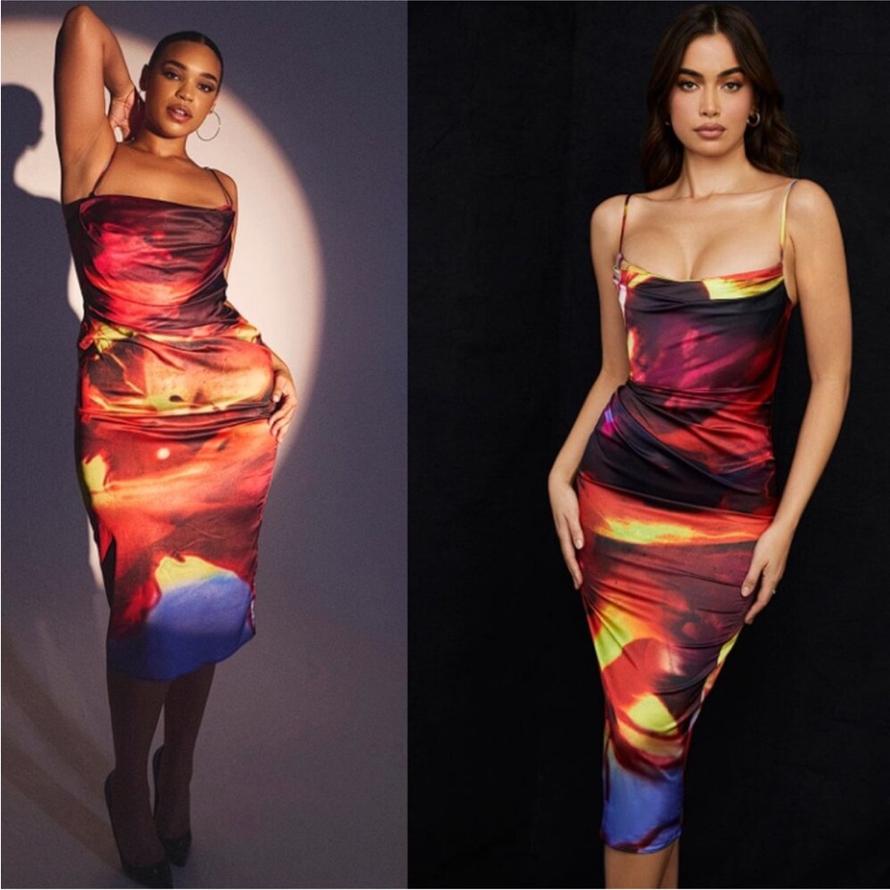 House of CB ‘Mitzi’ satin corset midi dress NWOT size M - Picture 6 of 15